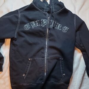 Empyre Zip Up Black Hoodie
